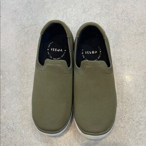 Vessi Olive Green Slip-On Sneakers